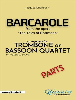 cover image of Barcarole--Trombone or Bassoon Quartet (parts)